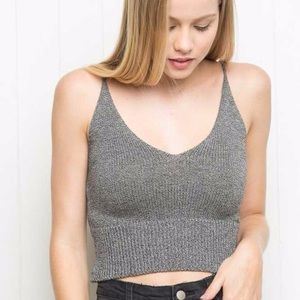 Gray Knitted Tank Top